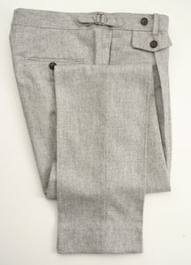 New Suitsupply Havana Light Gray Circular Wool Flannel Suit - Size 42R (Soho Pants)