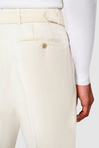 New Suitsupply Sortino Off White Moleskin Cotton Wide Leg Casual Fit Pants - Many Sizes Available