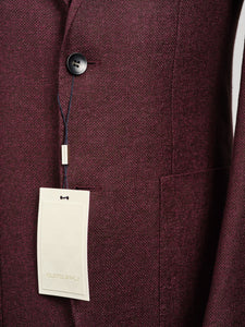 New Suitsupply Havana Dark Burgundy Magenta Speckled Wool/Linen Blazer - Size 38R