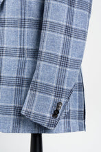 Load image into Gallery viewer, New Suitsupply Havana Light Blue Check Linen, Silk, Cotton Blazer - Size 36R and 38R