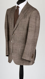 New Suitsupply Havana Brown Check Wool, Tussah Silk and Cashmere Blazer - Size 36R, 40R, 40L