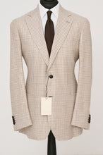 Load image into Gallery viewer, New Suitsupply Havana Light Brown Houndstooth Linen, Alpaca, Silk Unlined Blazer - Size 42L