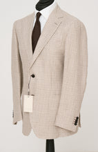 Load image into Gallery viewer, New Suitsupply Havana Light Brown Houndstooth Linen, Alpaca, Silk Unlined Blazer - Size 42L