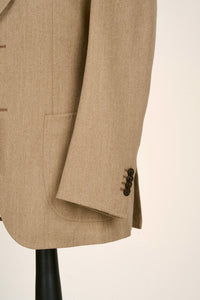 New Suitsupply Havana Light Brown Wool and Cashmere Wide Lapel Blazer - Size 38R, 40S, 42L