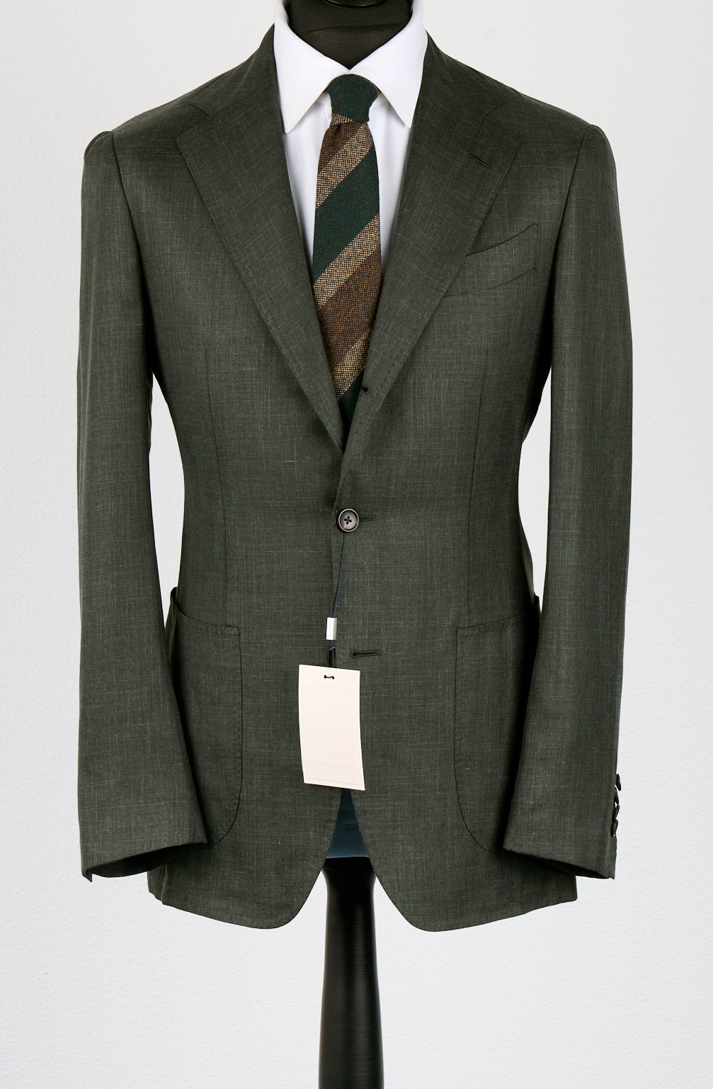 New Suitsupply Havana Dark Green Mulberry Silk, Cashmere, Linen Full Canvas Luxury Blazer - Size 42S and 44R