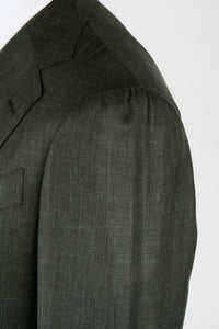 New Suitsupply Havana Dark Green Mulberry Silk, Cashmere, Linen Full Canvas Luxury Blazer - Size 42S and 44R