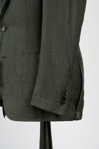 New Suitsupply Havana Dark Green Mulberry Silk, Cashmere, Linen Full Canvas Luxury Blazer - Size 42S and 44R