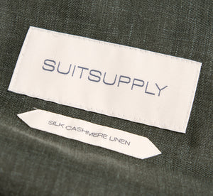 New Suitsupply Havana Dark Green Mulberry Silk, Cashmere, Linen Full Canvas Luxury Blazer - Size 42S and 44R