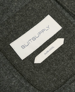 New Suitsupply Sahara Green/Gray Pure Wool Light Flannel Safari Jacket - 36R, 38R, 40R, 42R, 44R, 46R