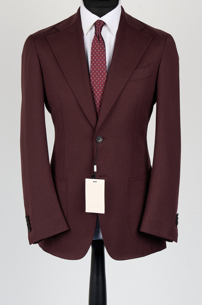 New Suitsupply Havana Burgundy Wide Lapel Wool and Cashmere Unlined Blazer - Size 38R and 42R