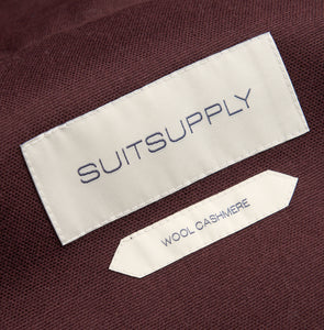 New Suitsupply Havana Burgundy Wide Lapel Wool and Cashmere Unlined Blazer - Size 38R and 42R