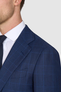 New Suitsupply Blue Check Pure Wool Super 130s Half Lined Blazer - Size  36R