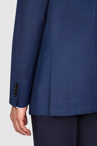 New Suitsupply Blue Check Pure Wool Super 130s Half Lined Blazer - Size  36R