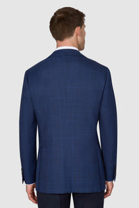 New Suitsupply Blue Check Pure Wool Super 130s Half Lined Blazer - Size  36R