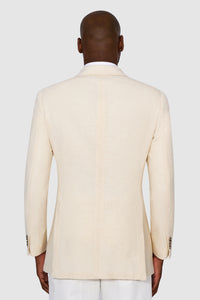 New Suitsupply Havana Off White Herringbone Wool and Cashmere Unlined Blazer - Size 38R, 40R, 42L and 44L