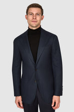 Load image into Gallery viewer, New Suitsupply Havana Tulip Navy Herringbone Wool and Cashmere Blazer - Size 36S, 38S, 40S, 42S