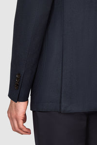 New Suitsupply Havana Tulip Navy Herringbone Wool and Cashmere Blazer - Size 36S, 38S, 40S, 42S