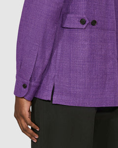 New Suitsupply William Purple Silk, Linen and Cotton Shirt Jacket - Size 38R, 40R, 42R, 44R (True To Size)