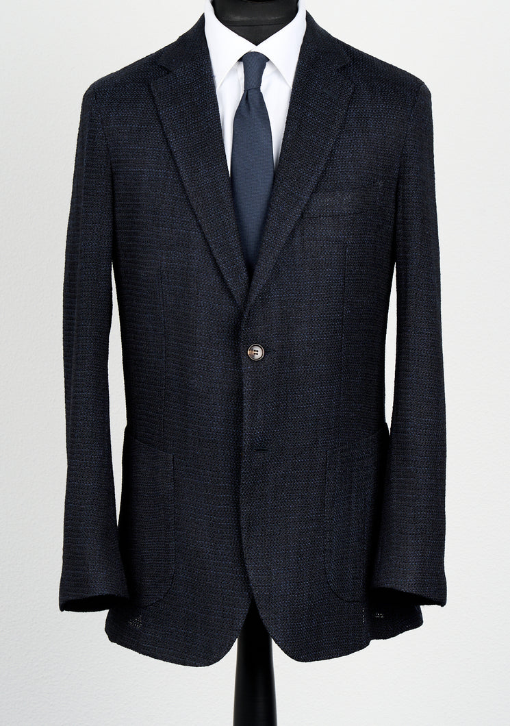 New Suitsupply Lazio Navy Blue Giro Inglese Wool and Silk Blazer - Size 40R and 40L