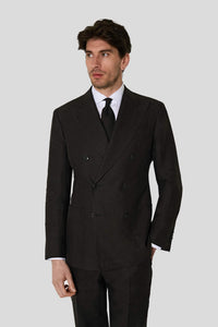 New SUITREVIEW Elmhurst Black Pure Linen DB Suit - Size 36R, 40S and 42S (Other Sizes Special Order)