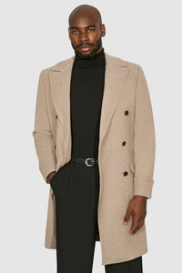 New Suitsupply Merano Light Brown Twill Pure Wool Super 110s Polo Coat - Size 36R, 38R, 40R, 46R (Buy Your Normal Size!)