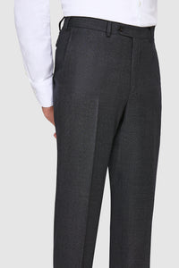 New SUITREVIEW Elmhurst Dark Gray Birdseye Pure Wool All Season Suit - Size 44R  (No Ticket Pocket)