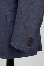 Load image into Gallery viewer, New Suitsupply Lazio Navy Check Wool, Silk and Linen 3 Piece Suit - Size 46R