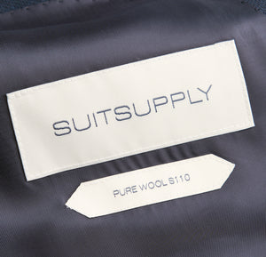 New Suitsupply Lazio Navy Plain Pure Wool Super 110s All Season Suit - Size 46L