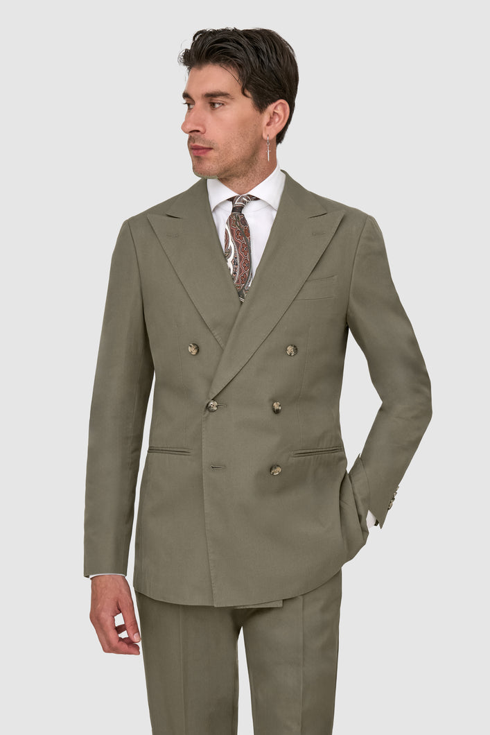 New Suitsupply Havana Desert Taupe Pure Cotton Unlined DB Suit - Size 36R, 38R, 40R, 40L, 42L and 44R