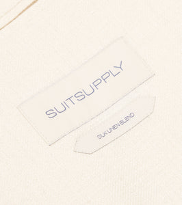 New Suitsupply Havana Off White Silk and Linen 3 Piece DB Ferla Suit - Size 42L