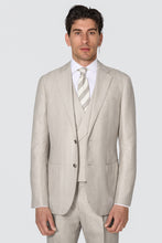 Load image into Gallery viewer, New Suitsupply Havana Light Brown Herringbone Wool, Silk, Linen 3 Piece DB Suit - Size 46L (Final Sale)