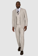 Load image into Gallery viewer, New Suitsupply Havana Light Brown Herringbone Wool, Silk, Linen 3 Piece DB Suit - Size 46L (Final Sale)