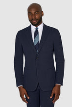 Load image into Gallery viewer, New SUITREVIEW Elmhurst Navy Blue Pure Cotton Stretch Seersucker Suit - Size 38R (Available Now)