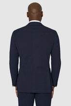 Load image into Gallery viewer, New SUITREVIEW Elmhurst Navy Blue Pure Cotton Stretch Seersucker Suit - Size 38R (Available Now)