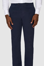 Load image into Gallery viewer, New SUITREVIEW Elmhurst Navy Blue Pure Cotton Stretch Seersucker Suit - Size 38R (Available Now)