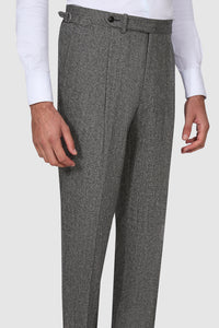 New Suitsupply Havana Tulip Mid Gray Herringbone Pure Wool 3 Piece Suit - Size 36R