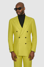 Load image into Gallery viewer, New Suitsupply Havana Yellow Wool and Cashmere DB Suit - Size 36R, 38S, 38R, 40S, 40R, 40L, 42S, 42R, 44S, 44R, 44L, 46R, 46L