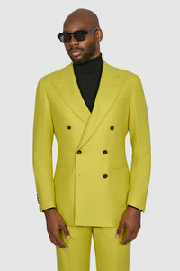 New Suitsupply Havana Yellow Wool and Cashmere DB Suit - Size 36R, 38S, 38R, 40S, 40R, 40L, 42S, 42R, 44S, 44R, 44L, 46R, 46L