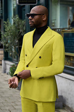 Load image into Gallery viewer, New Suitsupply Havana Yellow Wool and Cashmere DB Suit - Size 36R, 38S, 38R, 40S, 40R, 40L, 42S, 42R, 44S, 44R, 44L, 46R, 46L