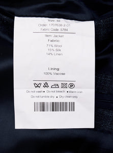 New SUITREVIEW Elmhurst Storm Blue Wool, Silk and Linen Loro Piana DB Suit - 34R (Final Sale)