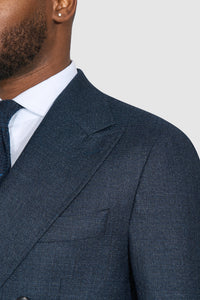 New SUITREVIEW Elmhurst Midnight Blue Speckle Pure Wool Super 130s Suit - Size 38S, 40S, 40R, 42R