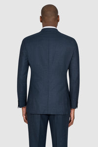 New SUITREVIEW Elmhurst Midnight Blue Speckle Pure Wool Super 130s Suit - Size 38S, 40S, 40R, 42R