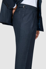 Load image into Gallery viewer, New SUITREVIEW Elmhurst Midnight Blue Speckle Pure Wool Super 130s Suit - Size 38S, 40S, 40R, 42R