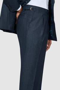 New SUITREVIEW Elmhurst Midnight Blue Speckle Pure Wool Super 130s Suit - Size 38S, 40S, 40R, 42R