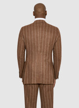 Load image into Gallery viewer, New SUITREVIEW Elmhurst Ginger Chalkstripe Wool and Cashmere DB Suit - Size 40L and 42R