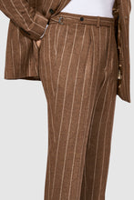 Load image into Gallery viewer, New SUITREVIEW Elmhurst Ginger Chalkstripe Wool and Cashmere DB Suit - Size 40L and 42R