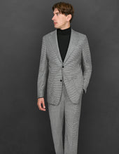 Load image into Gallery viewer, New SUITREVIEW Elmhurst White/Black Houndstooth Wool and Cashmere Loro Piana Suit - 38L and 42R