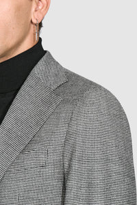 New SUITREVIEW Elmhurst White/Black Houndstooth Wool and Cashmere Loro Piana Suit - 38L and 42R