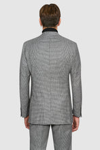 Load image into Gallery viewer, New SUITREVIEW Elmhurst White/Black Houndstooth Wool and Cashmere Loro Piana Suit - 38L and 42R