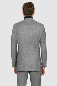 New SUITREVIEW Elmhurst White/Black Houndstooth Wool and Cashmere Loro Piana Suit - 38L and 42R